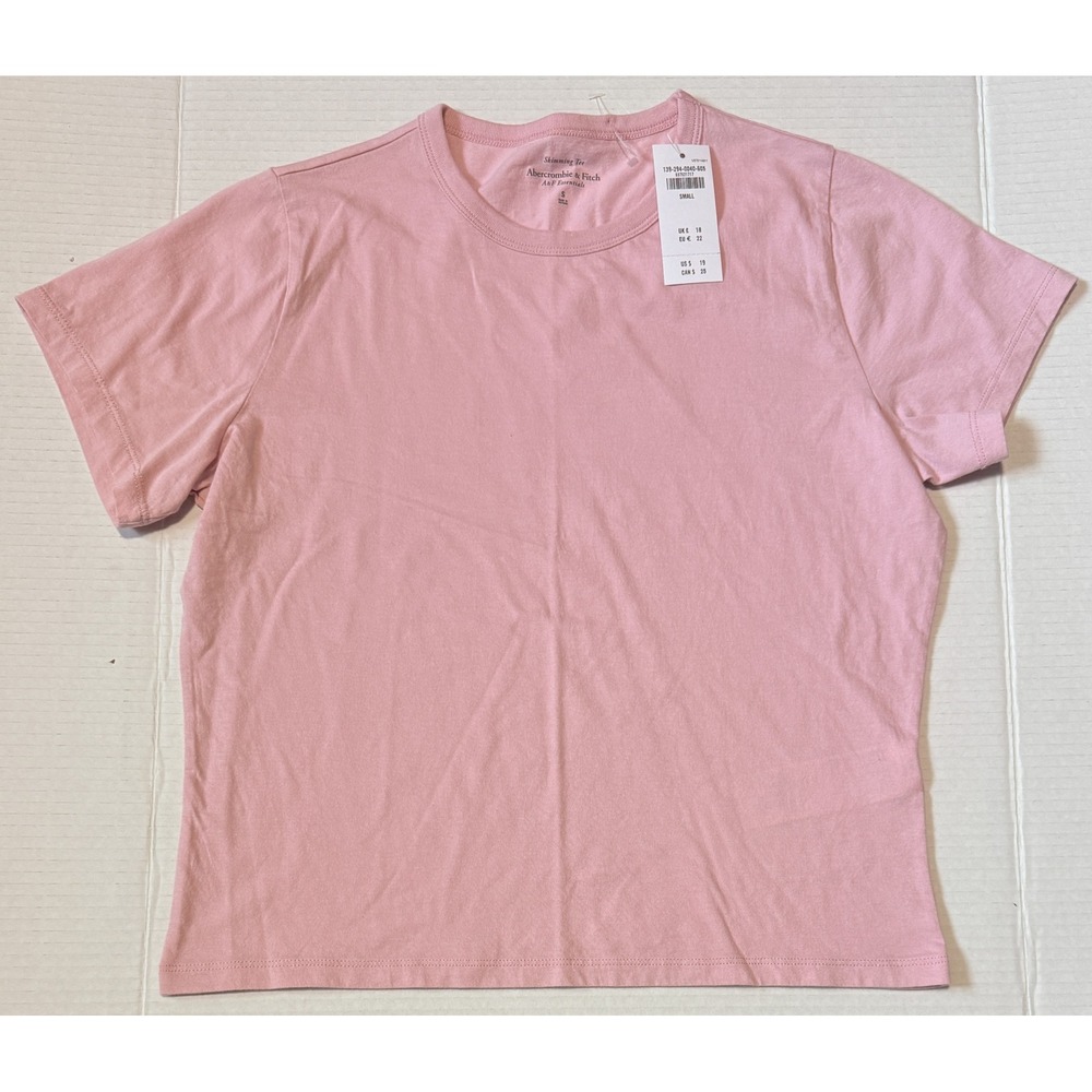ABERCROMBIE & FITCH Skimming Tee - Women's Pink Short Sleeve T-Shirt - Small NEW